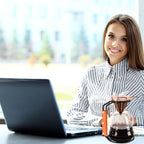 Mikikit Filter Cup Holder - Coffee Dripper Stand with Leather Handle Compatible with Various Sizes of Coffee Filters 7.48X4.72X3.54 Inches Perfect for Home Brewing