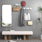 VAEHOLD Hat and Coat Wall Mount Rack - Hooks for Robes, Bags, Keys, and Towels - Bathroom Towel Hanger Organizer (White, “T“ Shape 3 Hooks 1 Pack)