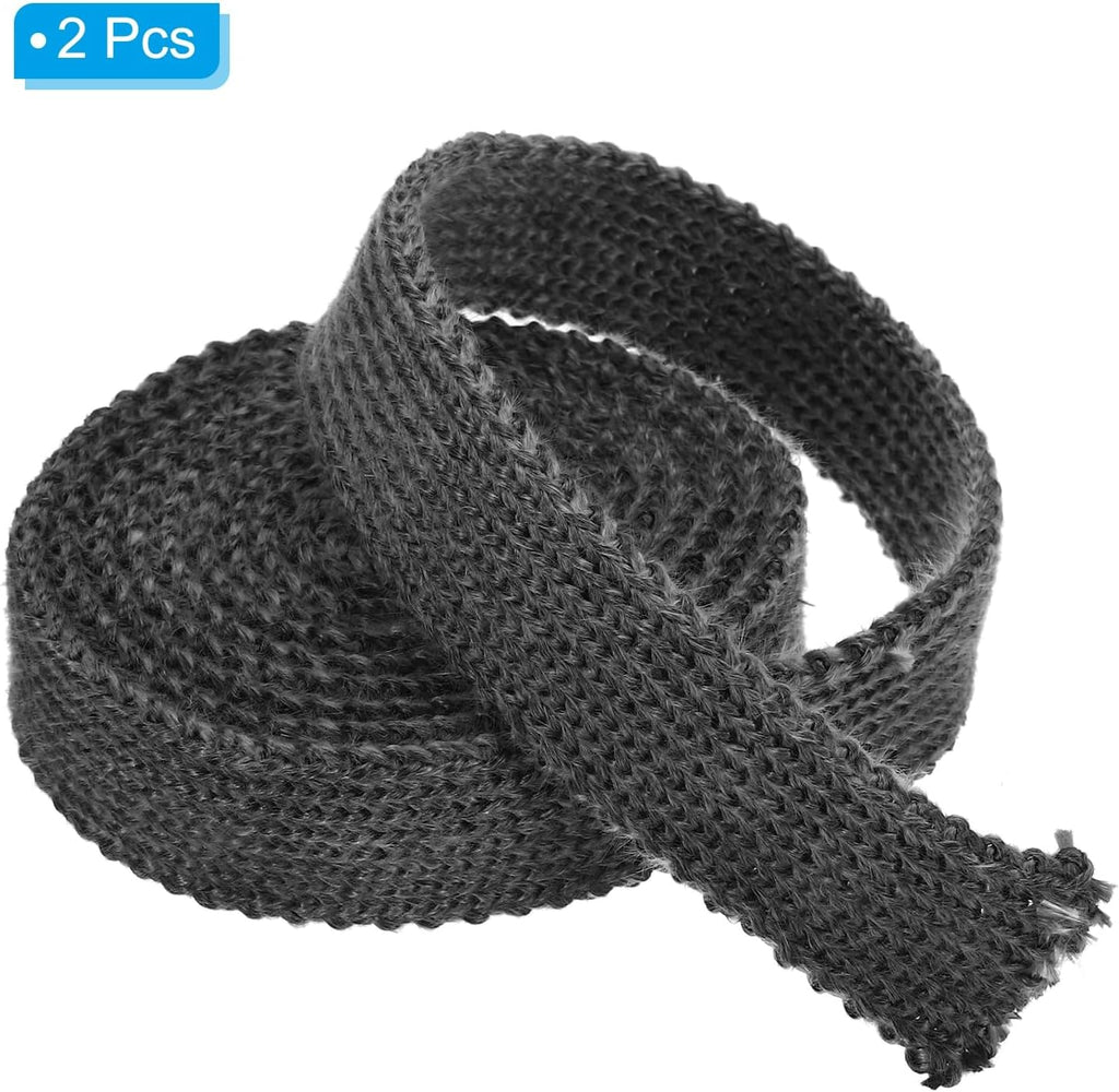 PATIKIL Wood Stove Gasket, 2Pcs 1" x 1/8" x 73" Flat Graphite Fiberglass High-Temperature Resistance Seal Rope for Stoves Fireplace Door, Black