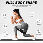 12 Pcs Fabric Resistance Bands for Working Out Booty Workout Stretch Exercise Bands Non Slip for Legs Squat Resistance Loop for Women Men Starter Butt Hip Thigh Fitness