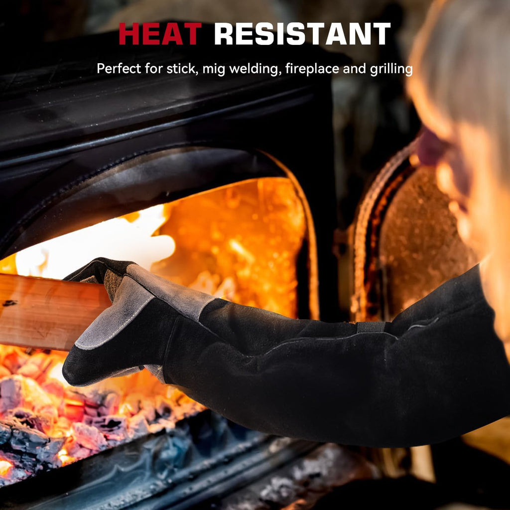 ARCCAPTAIN 24 inches Leather Welding Gloves - Bite Proof Animal Handling, Heat/Fire Resistant for Reptile, Dog, Falcon, Stick, Mig, Forge, Grill, Fireplace