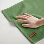 Artoid Mode 100% Cotton Olive Green Waffle Weave Kitchen Dish Cloths, 13x28 Inch Ultra Soft Absorbent Quick Drying Kitchen Dish Towels Set of 4