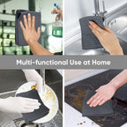 HOMEXCEL Waffle Weave Microfiber Cleaning Cloth, 6 Pack Highly Absorbent Cleaning Rag for Household, Reusable Kitchen Towels, Scratch-Free Barista Towels, 12 x 12 Inches, Grey