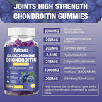 1 Pack 3000MG Glucosamine Chondroitin Gummies - Extra Strength Joint Health & MSM Elderberry Natural Joint Support Supplement, Flexibility, Antioxidant Immune Support for Adults, 60 Gummies.