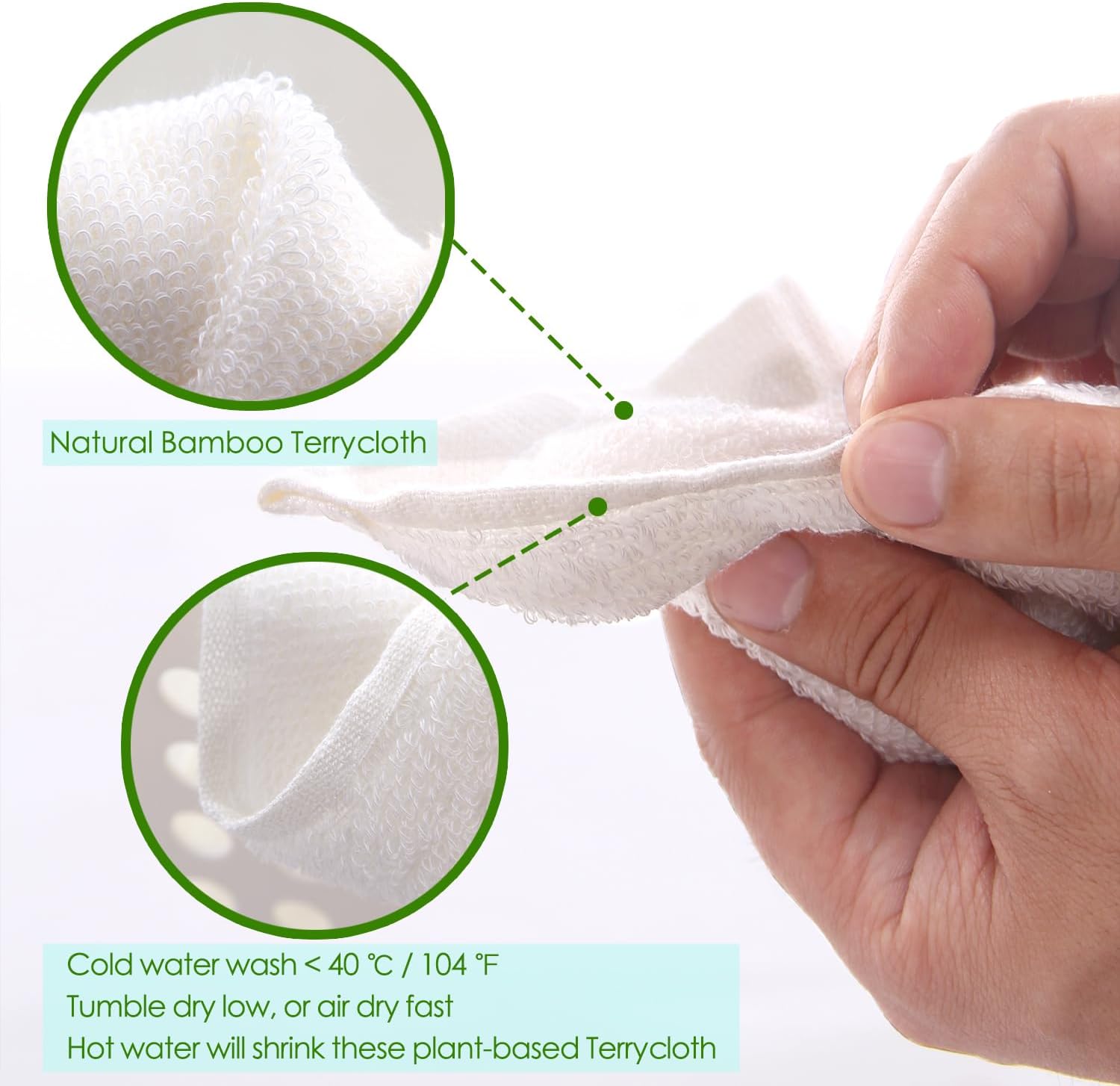 Dish Cloths 6 Pack, 10x14 inch Small Kitchen Washcloths for Washing Dishes, Lint Free Fast Dry Reusable Cleaning Cloth, Ultra Soft & Scratch Free Terry Dish Rag, Easy to Rinse White Dishcloths