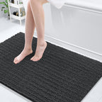 Arotive Luxury Chenille Bathroom Rug Mat, Extra Soft Thick Absorbent Shaggy Bath Rugs, Non-Slip Machine Wash Dry, Plush Bath Mats for Bathroom, Shower and Tub, 50x30, Dark Grey