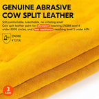 Vgo... 3-Pairs Unlined Cowhide Split Leather Work and Driver Gloves, for Heavy Duty, Truck Driving, Warehouse, Gardening, Farm (Size S, Gold, CB9501)