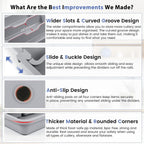 Caperci Large Silverware Organizer for Kitchen Drawer & Utensils - Expandable Drawer Organizer for Cutlery, Flatware & Gadget, BPA-Free Thick Plastic, Wider Compartments & Non-skid Feet (Medium Gray)