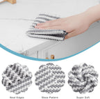 Homaxy 18 Pack Kitchen Dish Cloths, Ultra Soft and Absorbent Dish Towels, Reusable Fast Drying Microfiber Cleaning Cloth, Coral Velvet Wave Design No-lint,10 x 10 inches, Grey