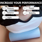 EVA Massage Roller, Recovery Foam Roller, Medium Density Light Blue Trigger Point Massage Roller for Deep Tissue Excercise, Physical Therapy, Muscle Restoration, 12" X 4" Round