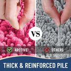 Arotive Luxury Chenille Bathroom Rug Mat, Extra Soft Thick Absorbent Shaggy Bath Rugs, Non-Slip Machine Wash Dry, Plush Bath Mats for Bathroom, Shower and Tub, 30x17, Deep Pink