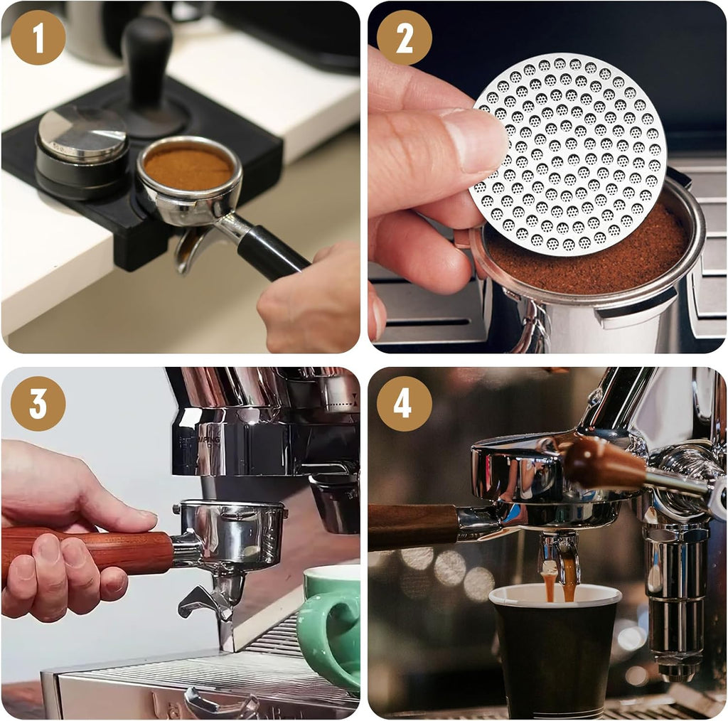 53.35mm Espresso Puck Screen, Stainless Steel Reusable Espresso Filters, 150μm, Bottomless Portafilter Filter Accessories for Espresso Portafilter Filter Basket