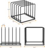 Cutting Board Organizer, [2-Pack] Kitchen Cabinet Organizer, Divided Rack with 5 Slots for Baking Trays, Cutting Boards - Cookie sheet Organizer Inside Cabinet, Baking Sheets Holder (Large)