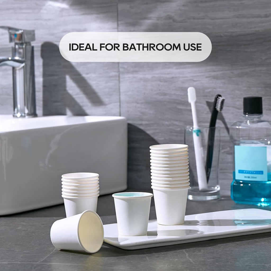 JOLLY PARTY 300 Pack 4 oz Disposable Paper Coffee Cup, Hot/Cold Beverage Drinking Cups for Water, White Hot Paper Coffee Cups