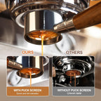 54 mm Bottomless Portafilter Compatible with Breville Barista Express Machines 3 Ears Espresso Portafilter with Puck Screen,Stainless Steel Porta filter, Rosewood Handle