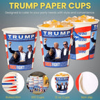Smygoods Trump Design Disposable Paper Coffee Cups (12 OZ, 100 Count) For Hot Beverages, Tea, Espresso, Cocoa - To Go Drink Containers, Café & Office