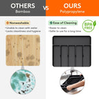 Lifewit Silverware Drawer Organizer, Expandable from 11 to 18 inches, Utensil Tray for Kitchen, BPA Free Flatware Cutlery Holder, Adjustable Plastic Storage for Spoons Forks Knives, Large, Black