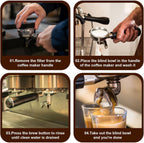 Coffee Machine Blind Filter,51mm Stainless Steel Coffee Machine Backflush Insert Blind Filter Coffee Handle Blind Bowl for Espresso Machine