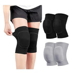 2 Pair Stretchy Knee Pads Knee Brace Sleeve for Men Women Youth Protective Knee for Volleyball Football Dance Tennis Running Cycling Workout Climbing Jogging (black and grey, Large)