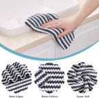 Homaxy Kitchen Towels(12 Pack, 10 x 20 inches), Ultra Soft and Absorbent Dish Towels, Reusable Fast Drying Microfiber Cleaning Cloth, Coral Velvet Wave Design No-lint, Dark Grey