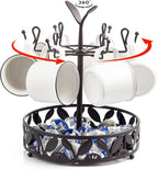 ALLCENER Mug Tree Countertop, Rotatable Mug Holder Stand with 6 Hooks for Coffee Bar Counter Cabinets and Kitchen Organizer