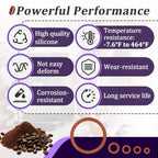 18 PCS Seal O-Ring Kit Gasket Seal Set Fit for Saeco Philips Gaggia, Professional Coffee Machine O'Rings for Boiler Outlet Pin and Brew Unit, Food Grade Silicone Ring for Saeco Daily Replacement