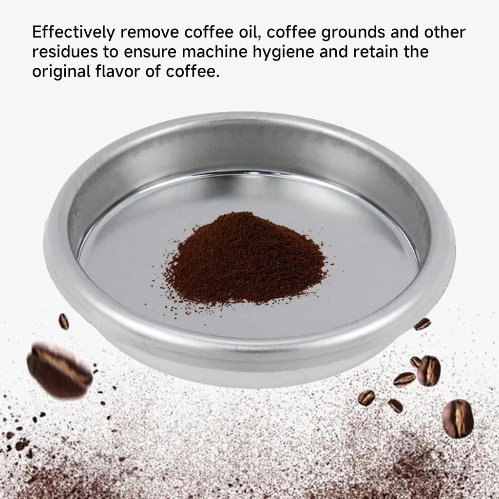 Backflush Inser, 51mm Stainless Steel Insert, 2in Coffee Machine Backflush Blind Filter, Silver 51mm Backflush Basket, Backflush Filter Espresso for Espresso Machines, 1Pcs