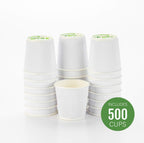 500-CT Disposable White 4-OZ Hot Beverage Cups with Ripple Wall Design: No Need for Sleeves - Perfect for Cafes - Eco-Friendly Recyclable Paper - Insulated - Wholesale Takeout Coffee Cup