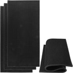 4 Pack 12 x 24 Inch Black Coffee Bar Mats, Rubber Bar Mat, Anti-Slip Bar Spill Mat for Countertop, Bartending, Kitchen, Dining Table
