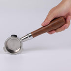 54mm Bottomless Portafilter Compatible for Breville Barista Express, Pro, Touch, and Impress | T Buckle Walnut Handle