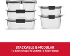 Rubbermaid Brilliance® Round and Rectangular Leak Proof Food Storage Containers, 12 Piece Set