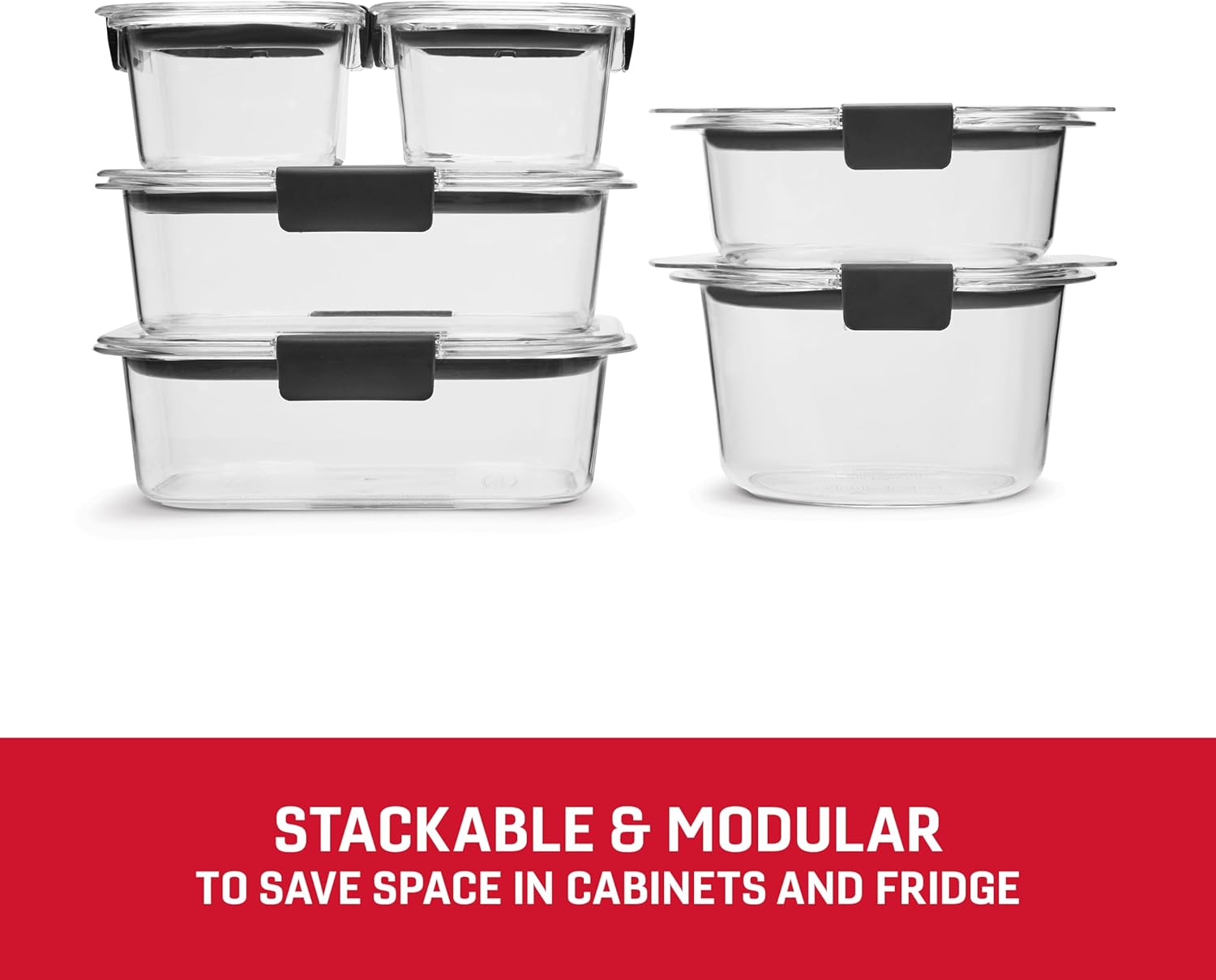 Rubbermaid Brilliance® Round and Rectangular Leak Proof Food Storage Containers, 12 Piece Set