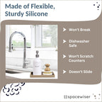 Countertop and Vanity Tray - Small 7.7” Silicone Tray for Soap Dispenser Bottles, Bathroom Trays, Kitchen Sink Trays, Sink Caddy Kitchen Sinks Organizer, Soap Dish & Sponge Holder Mat