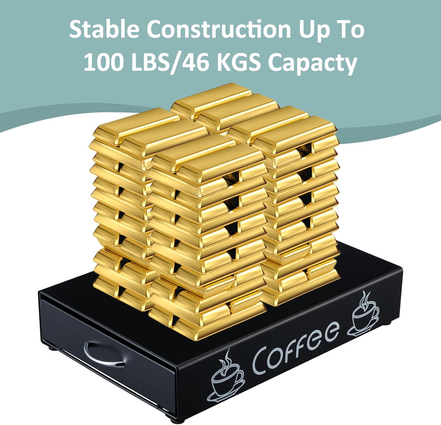 Rice rat Nespresso Pod Holder Pod Drawer Cabinet Pod Storage Rack For Counter,10.6'' Wide by 16.5'' Deep by 3.5'' High (30 Pods)