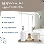 Countertop and Vanity Tray - 11.7" Silicone Bathroom Tray, Flexible Dish Soap Holder for Kitchen, Bathroom Counter Organizer, Shower Toilet Tank Trays Décor Accessories, Sink Makeup Mat Oil