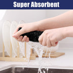 Homaxy Microfiber Waffle Weave Kitchen Dish Cloths, 12 x 12 Inch Ultra Absorbent and Solid Color Dish Towels for Kitchen Fast Drying Dishcloth for Washing Dishes, 6 Pack, Black