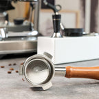 Bottomless Portafilter 54mm Compatible for Breville Barista Express, Pro, Touch, and Impress | Wooden Handle