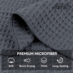 HOMEXCEL Waffle Weave Microfiber Cleaning Cloth, 6 Pack Highly Absorbent Cleaning Rag for Household, Reusable Kitchen Towels, Scratch-Free Barista Towels, 12 x 12 Inches, Grey
