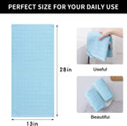 Homaxy 100% Cotton Terry Kitchen Towels(Sky Blue, 13 x 28 inches), Checkered Designed, Soft and Super Absorbent Dish Towels, 6 Pack