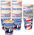 Smygoods Trump Design Disposable Paper Coffee Cups (12 OZ, 100 Count) For Hot Beverages, Tea, Espresso, Cocoa - To Go Drink Containers, Café & Office