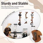 3 Pack Wood Coffee Mug Wall Rack with 9 Hooks Wall Mount Coffee Cup Holder Wooden Espresso Cup Holder Tree Brown Mug Stand Display Wall Mounted Cup Drying Rack for Kitchen Cafe
