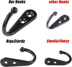 Yangbaga 30Pcs Wall Hooks for Hanging-Large Metal Coat Hooks with 60 Pieces Screws,Black Heavy Duty Wall Mounted Hook for Door Hook,Purse,Towel, Key, Robe, Coats, Scarf, Bag, Cap, Coffee Mugs