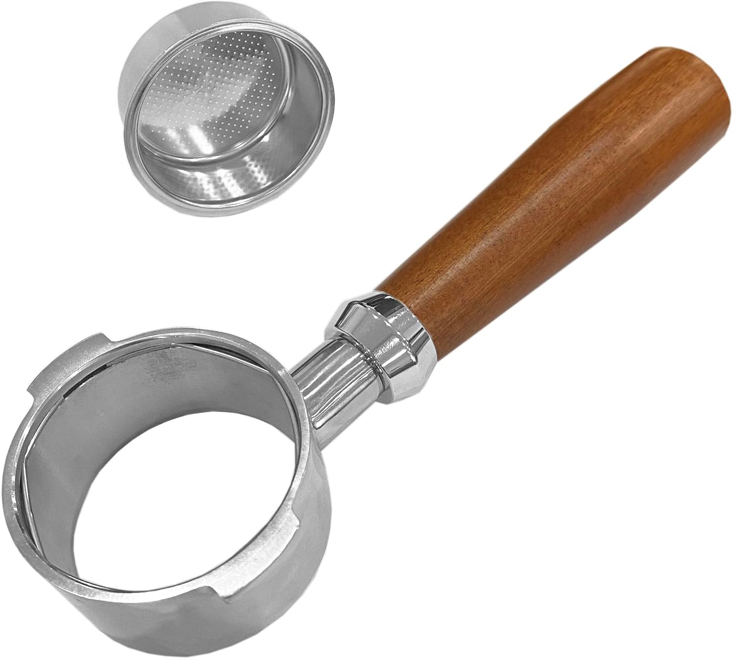 MIAO JIN 51mm Bottomless Portafilter 2 ears Coffee Naked Espresso Portafilter Compatible with DeLonghi Dedica 311GR-310GR/ECO310 With 1 Cup Filter Basket