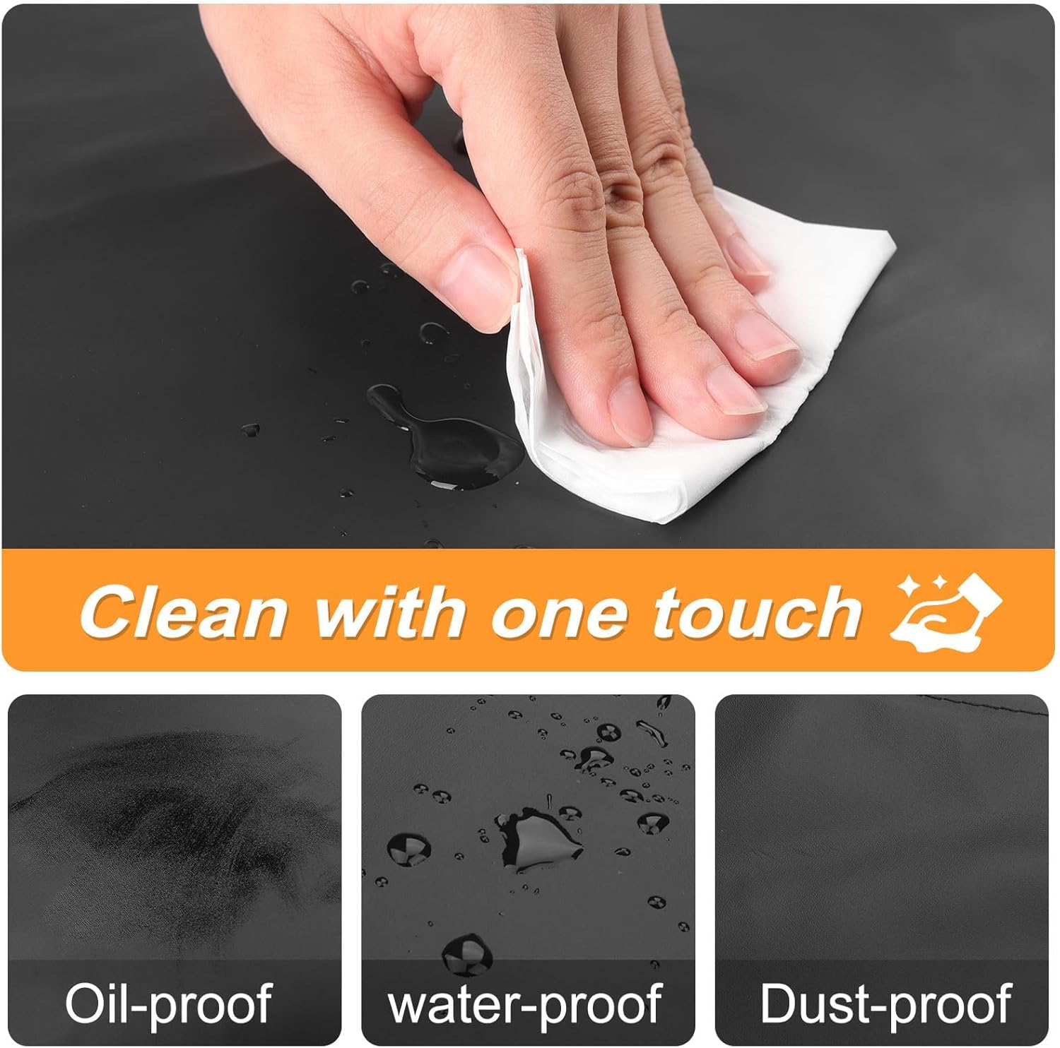 8 Pack Waterproof Rubber Vinyl Apron 40 Inch Chef Aprons for Men Heavy Duty Chemical Work Apron Extra Long Grilling Aprons with Adjustable Bib Apron for Dishwashing Lab Butcher Cooking Kitchen Black