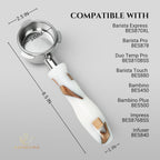 54mm Bottomless Portafilter Modern Handle – Includes Stainless Steel Naked Basket – Fits Breville Barista Express & 54mm Breville Espresso Machines - Espresso Machine Accessories – White