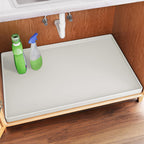 FLATO Waterproof Under Sink Mat 28" x 22" Shelf Liner for Kitchen and Bathroom, Cabinet Protector, Organizers and Storage, Flexible Silicone Drip Tray
