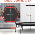 ANCHEER 50" Rebounder Trampoline for Adults With Bar, 550 LBS Mini Trampoline Quiet Exercise Bungee Jumping Cardio Trainer Workout