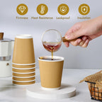 500 Pack 8 oz Paper Coffee Cups, Ripple Insulated Paper Cups, Hot Water Cups for Home, Office, Hotel, Meetings, Parties