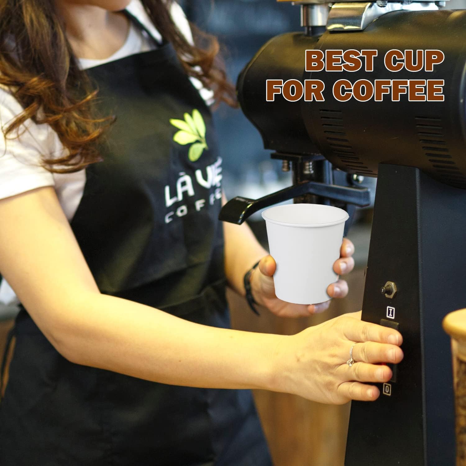 Smygoods White Disposable Paper Coffee Cups with Lids (8 OZ, 25 Count) For Hot Beverages, Tea, Espresso, Cocoa - To Go Drink Containers, Café & Office