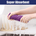 Homaxy Microfiber Waffle Weave Kitchen Towels, 16 x 28 Inch Ultra Absorbent and Solid Color Dish Towels, 8 Pack, Purple